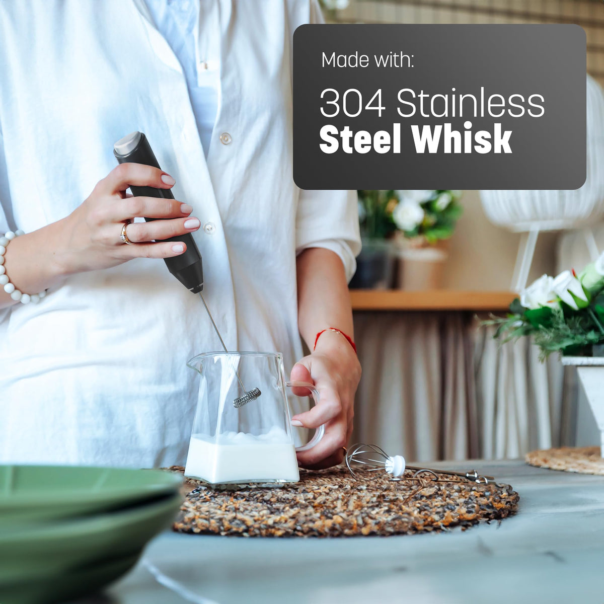 Keplin Handheld Milk Frother with Stand